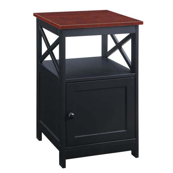 Oxford Cherry and Black End Table with Cabinet, image 1