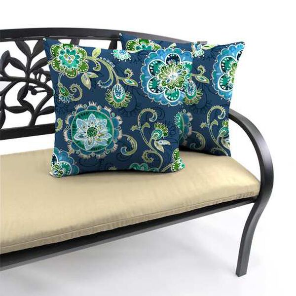 Fanfare Capri Blue 18 x 18 Inches Square Knife Edge Outdoor Throw Pillow, image 5