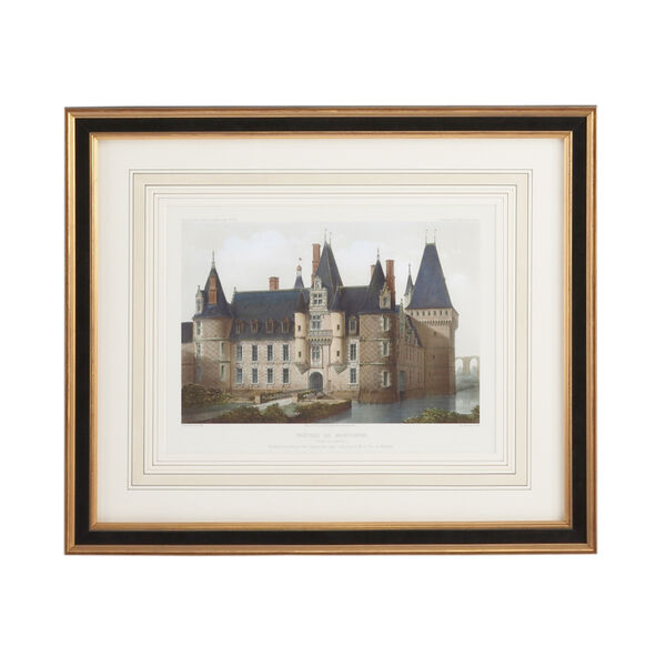 Black and Gold Chateau De Mainlenon Print, image 1