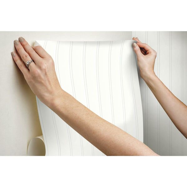 Beadboard White Peel and Stick Wallpaper, image 3