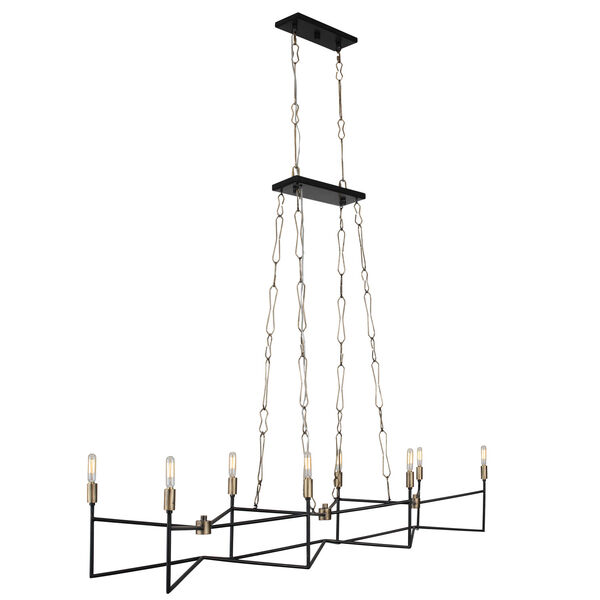 Bodie Havana Gold and Carbon Eight-Light Linear Pendant, image 3