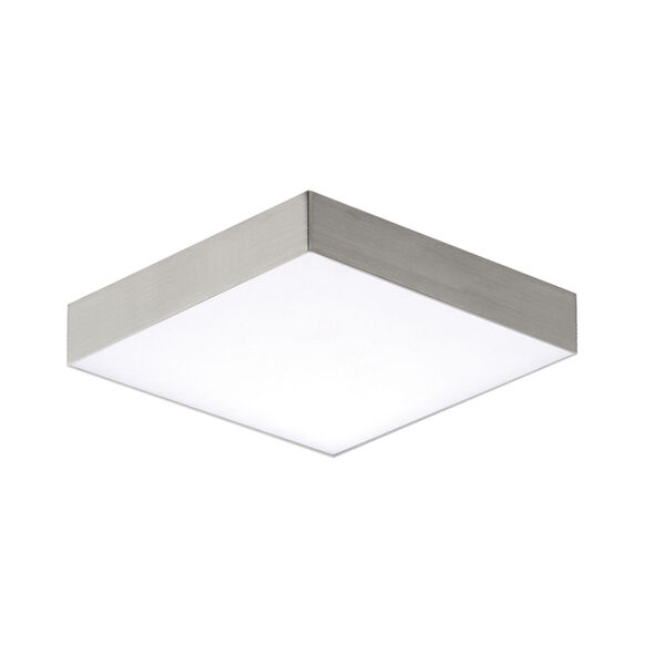 Trim Satin Nickel One-Light ADA LED Flush Mount with Polycarbonate Shade, image 1