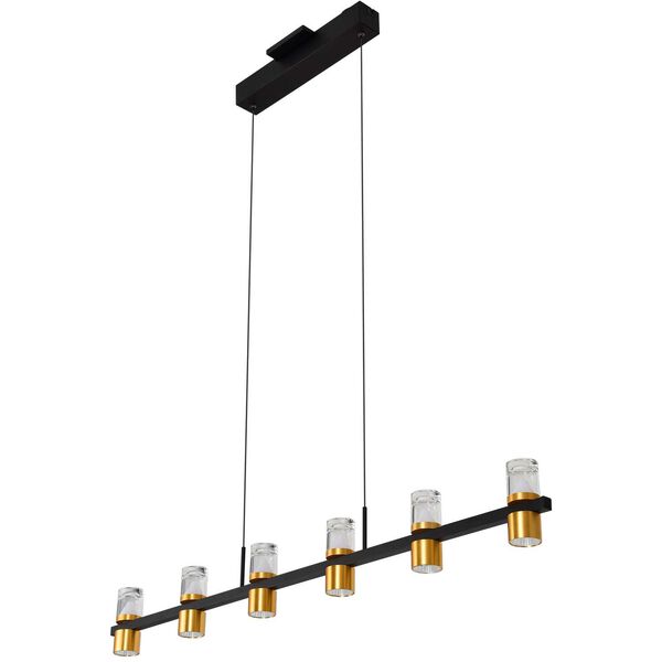 Ellegi Black Adjustable Six-Light Integrated LED Island Chandelier, image 3