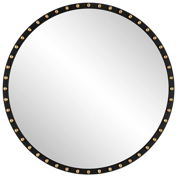 Sele Matte Black Round Wall Mirror, image 2