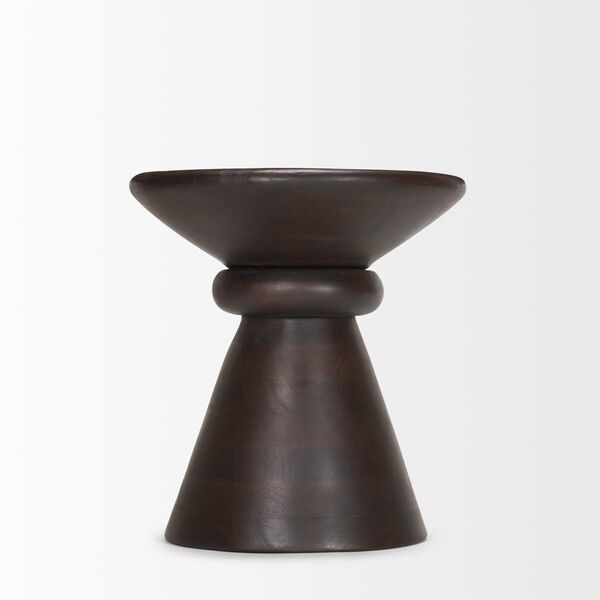 Palmera Dark Brown Wood Pedestal Side Table, image 4