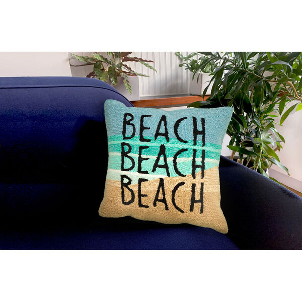 Frontporch Beach Beach Ocean Blue Outdoor Pillow, image 3