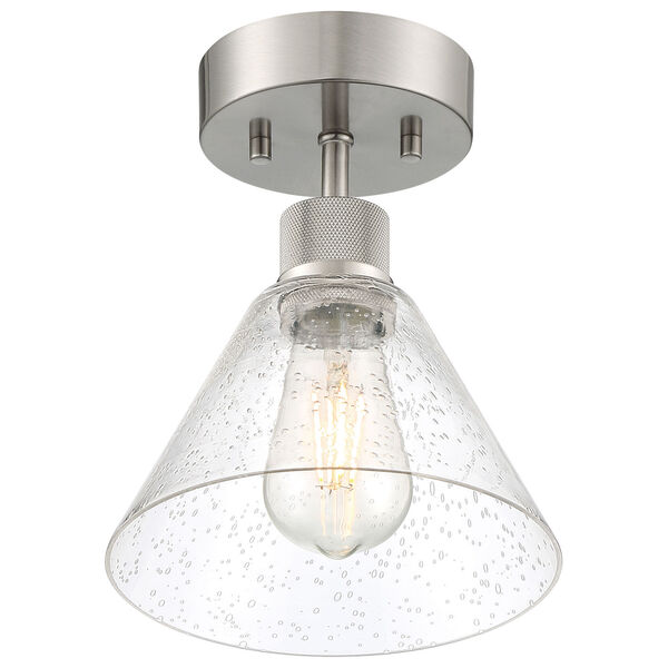 Port Nine Silver One-Light LED Semi-Flush with Clear Glass, image 3