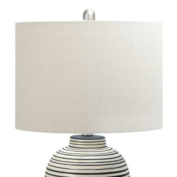 Grey Ceramic Textured Striped One-Light Table Lamp, image 4