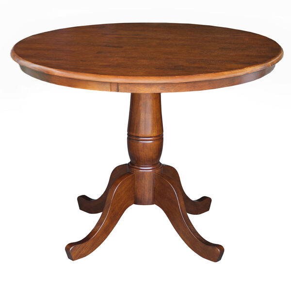 Dining Espresso 30-Inch Tall, 36-Inch Round Top Pedestal Table, image 1