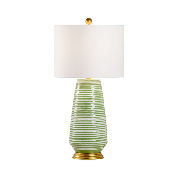Green and White One-Light Table Lamp, image 1