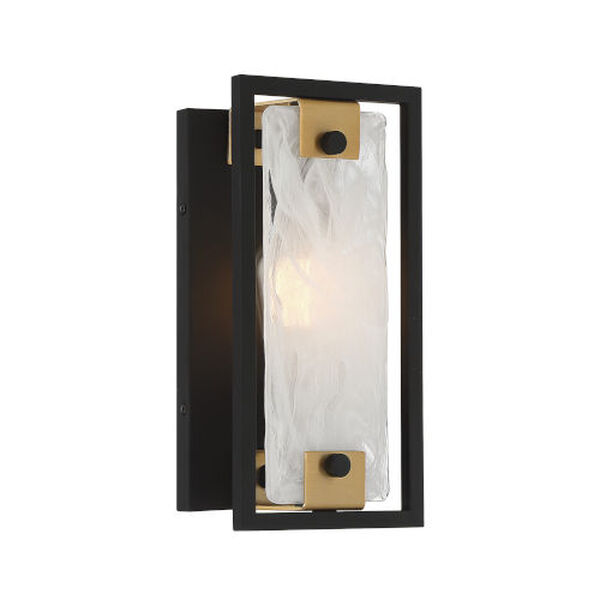 Hayward Matte Black and Warm Brass One-Light Wall Sconce, image 1