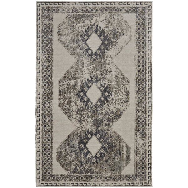 Kano Classic Distressed Ivory Taupe Gray Area Rug, image 1