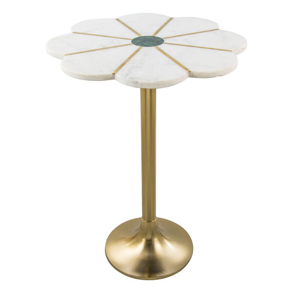 Scallop White, Green and Gold Side Table, image 3