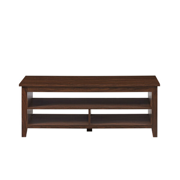 Groove Dark Walnut Grooved Panel Coffee Table with Lower Shelf, image 2