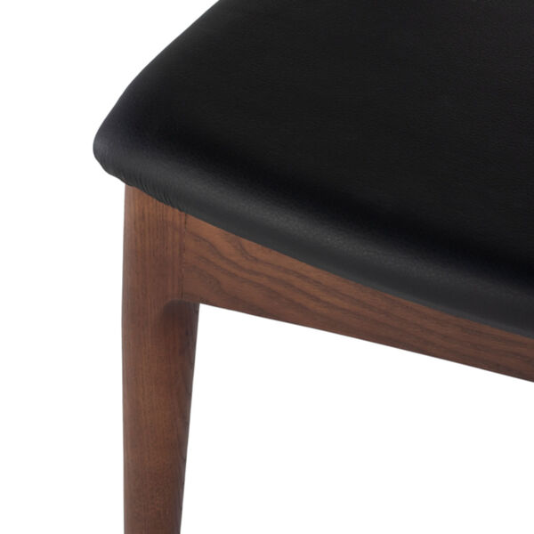 Saal Matte Black and Walnut Dining Chair, image 4