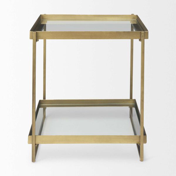 Trey Gold and Clear Accent Table, image 2