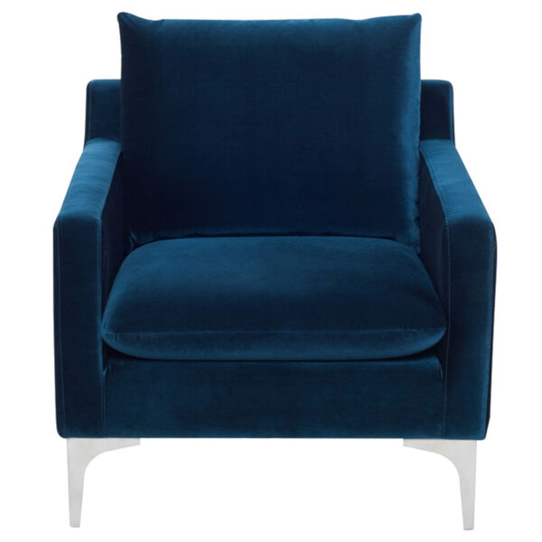 Anders Midnight Blue and Silver Occasional Chair, image 2