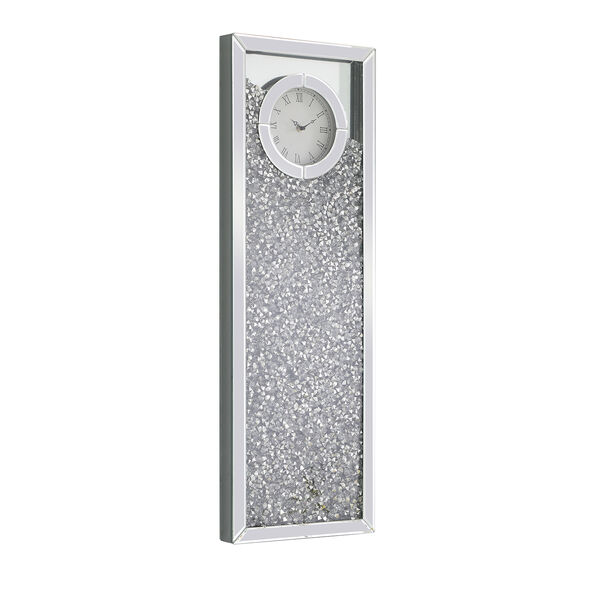 Modern Mirrored 35-Inch Crystal Wall Clock, image 4