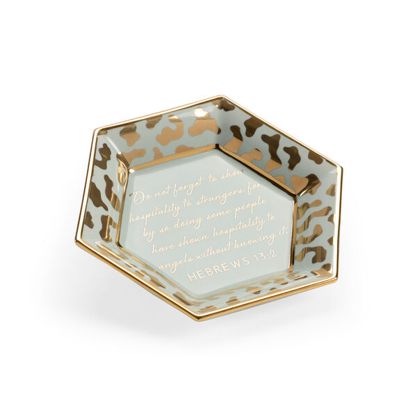 Shayla Copas Mint Glaze and Metallic Gold Honeycomb Jungle Verse Plate, image 1