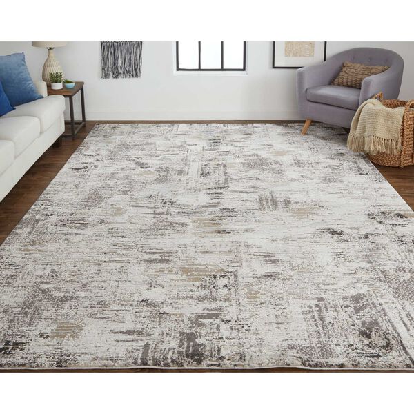 Vancouver Ivory Gray Brown Rectangular 4 Ft. x 6 Ft. Area Rug, image 2