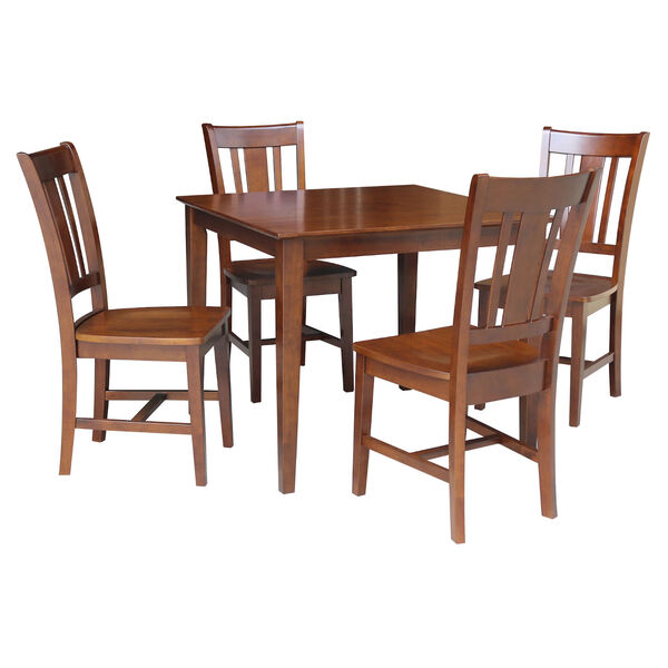Espresso 36-Inch Dining Table with Four Splatback Chair, Five-Piece, image 2