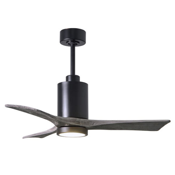 Patricia-3 Matte Black and Barnwood 42-Inch Three Blade LED Ceiling Fan, image 1