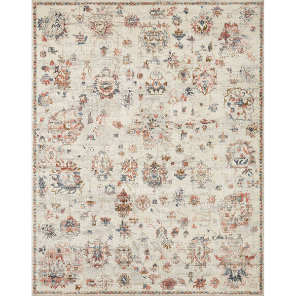 Saban Ivory, Blue and Spice 7 Ft. 10 In. x 10 Ft. Area Rug, image 1