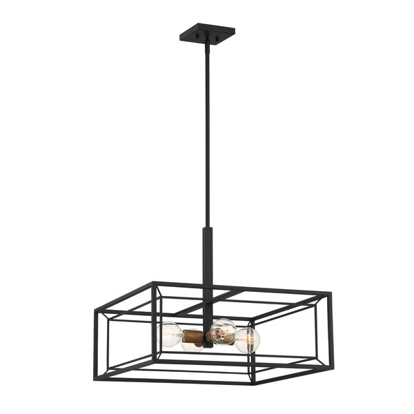 Within Matte Black 22-Inch Four-Light Pendant, image 1