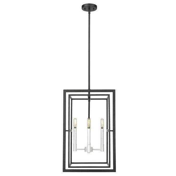 Milbank Black with White Candle Sleeves  Four-Light Pendant, image 2