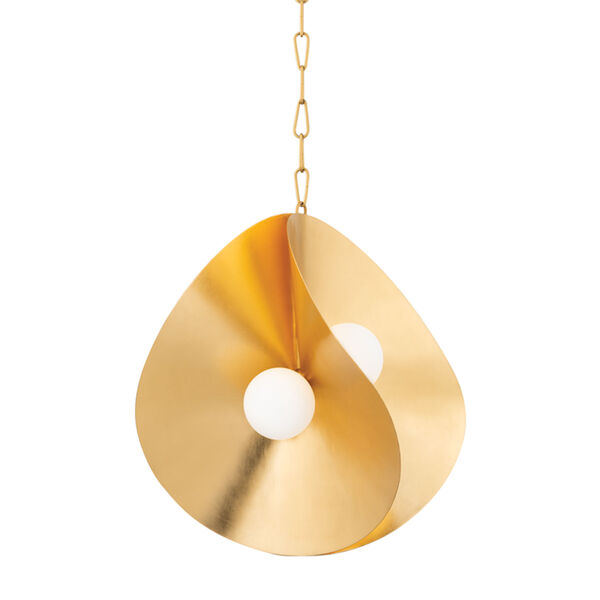 Peony Gold Leaf 25-Inch Four-Light Pendant, image 1