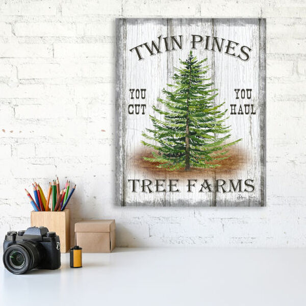 Multi-Color Twin Pines 16 x 20-In. Wrapped Canvas Wall Decor, image 2