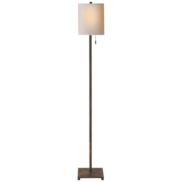 Tribeca Floor Lamp in Aged Iron with Natural Paper Shade by Clodagh, image 1