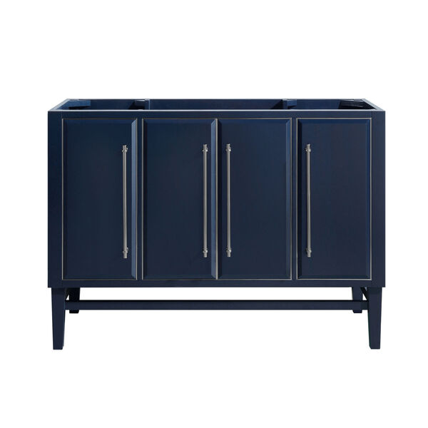 Navy Blue 48-Inch Bath vanity Cabinet with Silver Trim, image 1