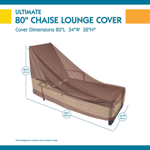 Ultimate Mocha Cappuccino 80 In. Patio Chaise Lounge Cover, image 3