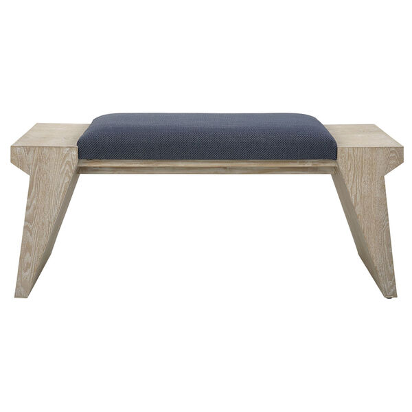 Davenport Natural and Navy Blue Bench, image 1