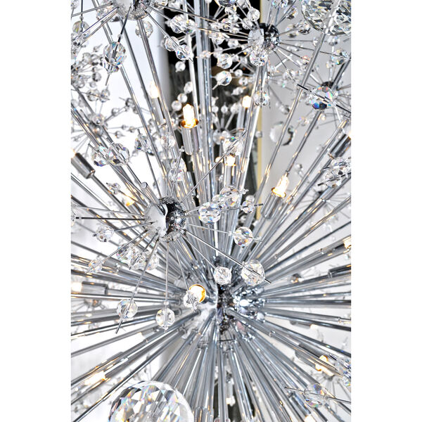 Starfire Polished Chrome 11-Light Pendant with Beveled Crystal Glass, image 2