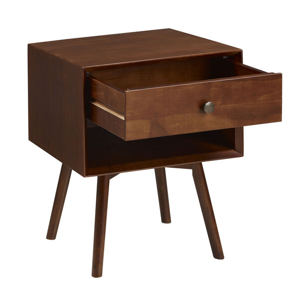 Brown One Drawer Nightstand, image 3