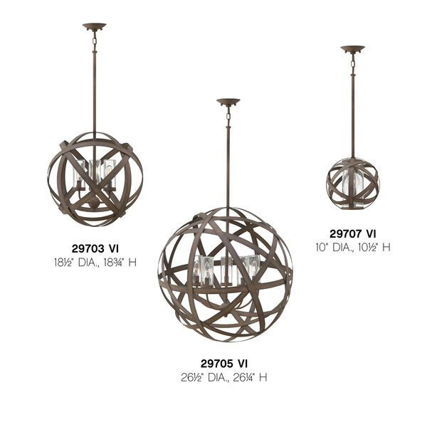 Carson Vintage Iron Three-Light Outdoor 19-Inch Outdoor Chandelier, image 3