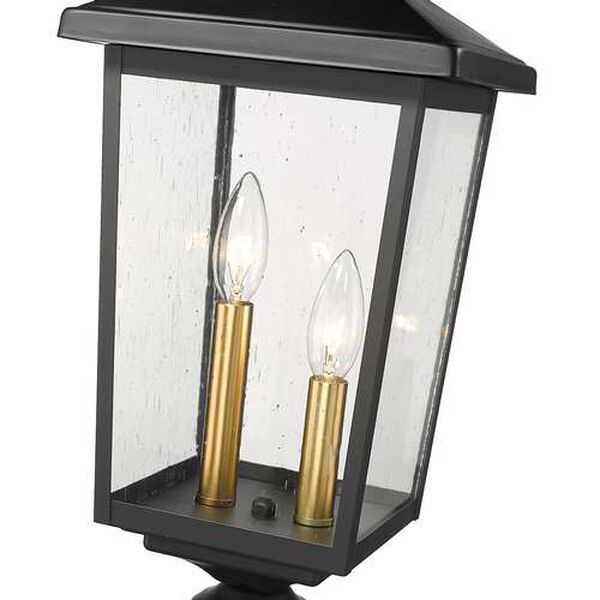 Eldrick Powder Coat Black Two-Light Outdoor Post Lantern, image 4