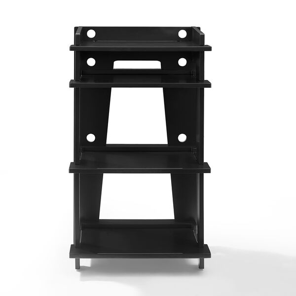 Soho Black Solid Hardwood and Veneer Turntable Stand, image 1