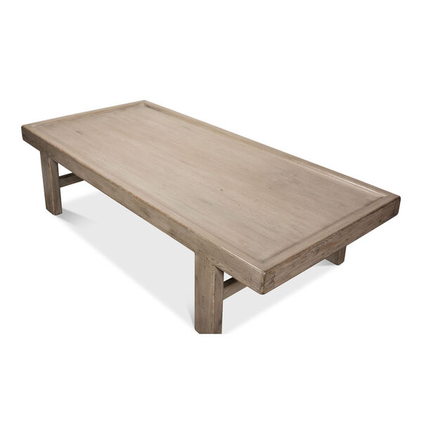 Gray 37-Inch Large Wood Panel Coffee Table, image 4