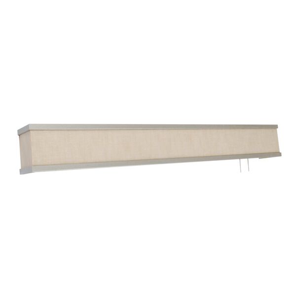 Randolph Satin Nickel 38-Inch Two-Light Integrated LED Overbed Wall Sconce with Jute Shade, image 1