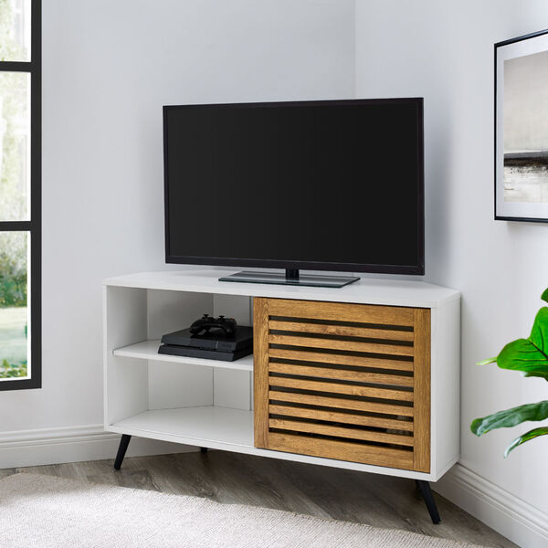 Bowie Barnwood and Solid White TV Stand, image 1