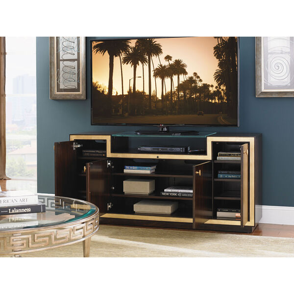 Bel Aire Walnut and Gold Palisades Media Console, image 3