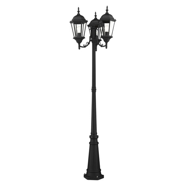 Hamilton Textured Black 25-Inch Three-Light Outdoor Post Lantern, image 4