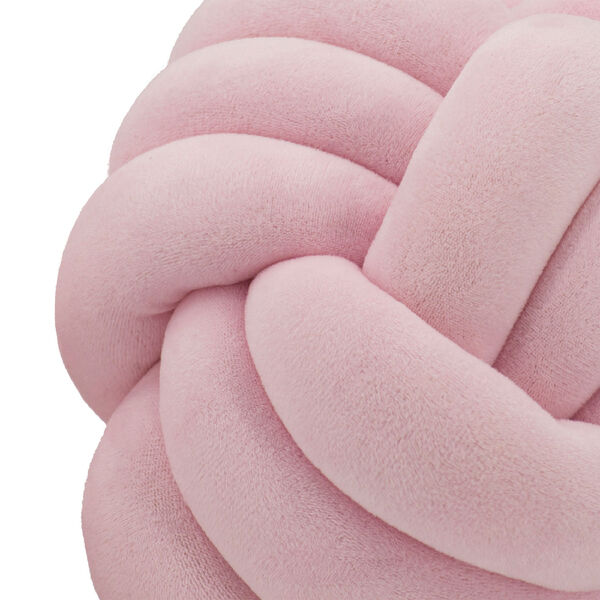 Pink Lamis Faux Velvet Knot Decorative Cushions, Set of Three, image 5
