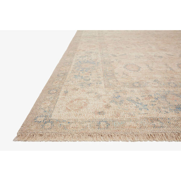 Priya Natural and Blue Rectangle: 2 Ft. 3 In. x 3 Ft. 9 In. Rug, image 2