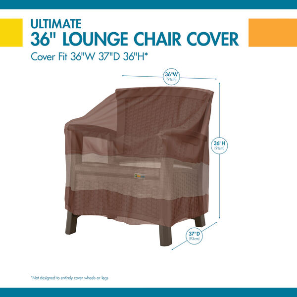 Ultimate Mocha Cappuccino 36-Inch Patio Chair Cover, Set of Two, image 2