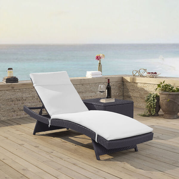 Biscayne Chaise Lounge With White Cushion, image 1