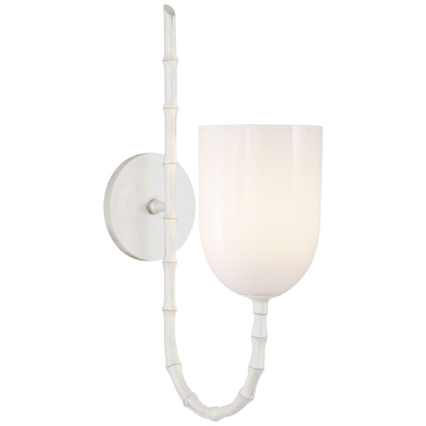 Edgemere Wall Light in Plaster White with White Glass by AERIN, image 1